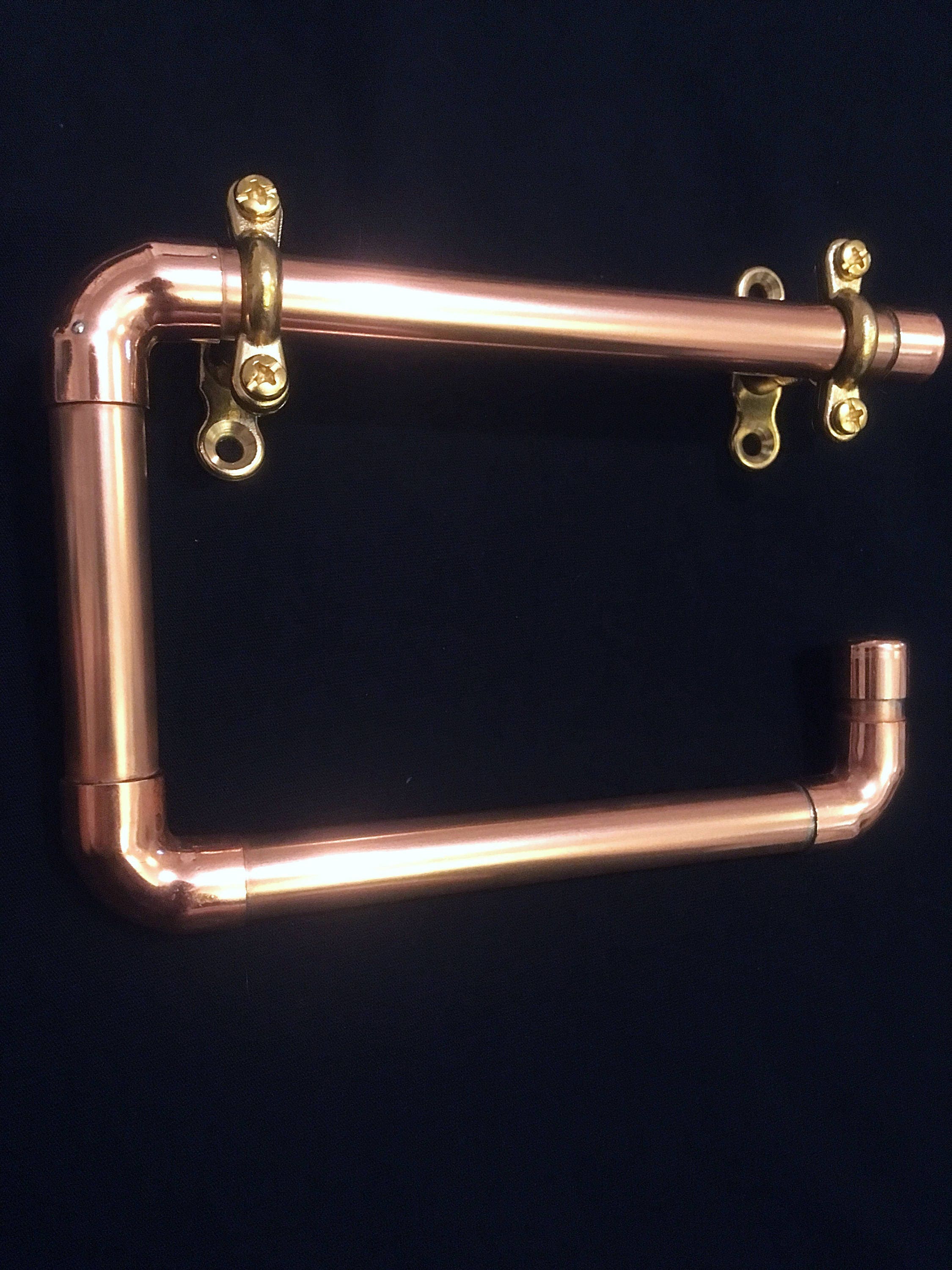 Steampunk Copper Pipe Towel Rail & Toilet Roll Holder Etsy UK