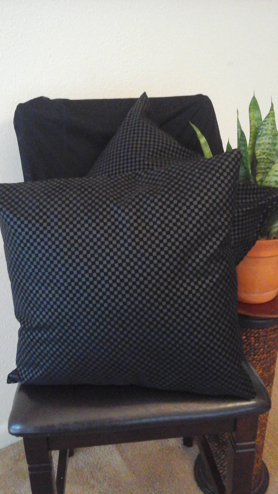 Black Faux Leather throw pillows Etsy
