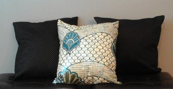Metallic Blue African Print Throw Pillow Etsy