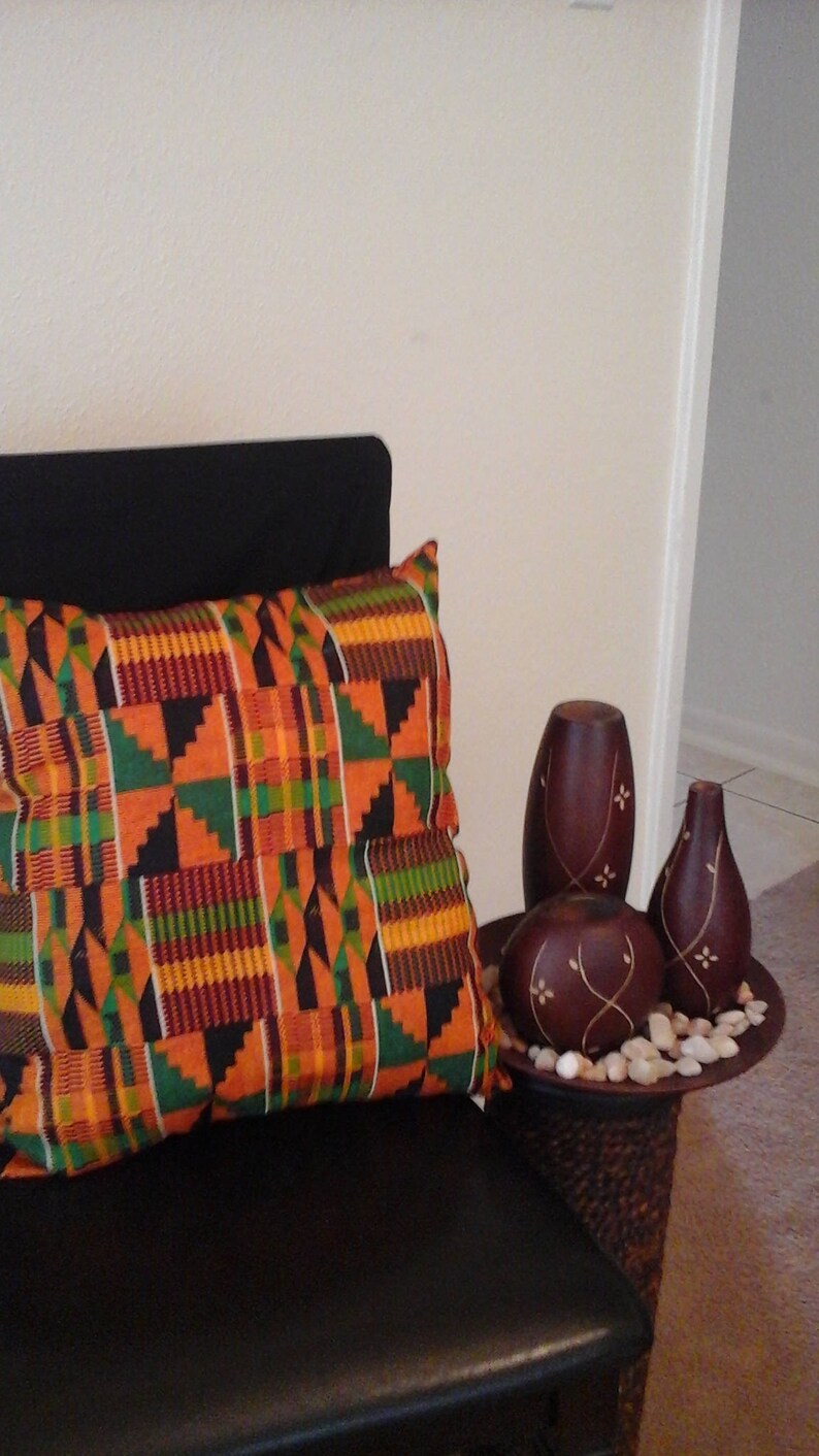 African Decorative Kente Throw Pillow Etsy