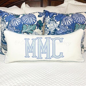 Appliqué Monogram Pillow Sham( Bennet) many more styles at www.edelweissembroidery.com