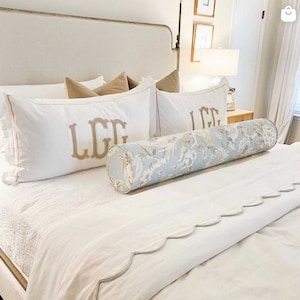 White Large Monogram Sham with Velvet Appliqué.(price is per sham)