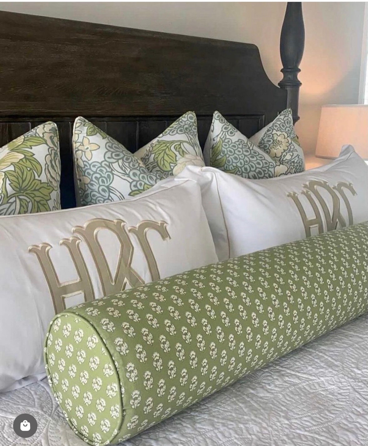 White Cotton Sateen Monogram Pillow Sham - Bennet Style