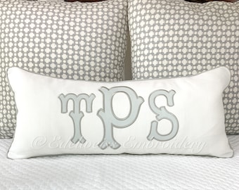 Appliqué Monogram Pillow Sham( Brielle).Many more styles at www.edelweissembroidery.com