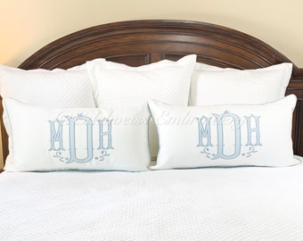 Appliqué Monogram Pillow Sham( Georgina)many different sizes , many more styles at www.edelweissembroidery.com