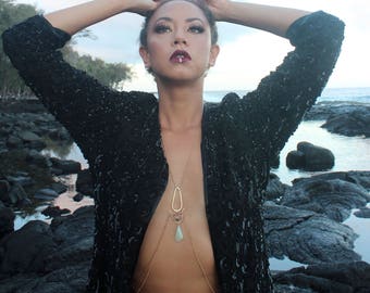 Black sequined party jacket