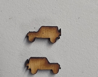 Set of 24 pairs Offroad style off-road ATV Wood Studs, Wooden Earrings, Unisex Earrings, Wood Stud Earrings, custom wood, wood post earrings