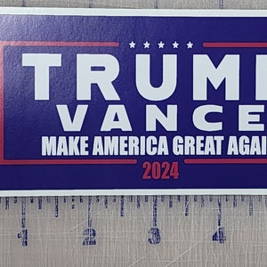 Trump Vance 2024  President Donald Trump Bumper sticker 6"replica Logo Vinyl Decal Peel and stick