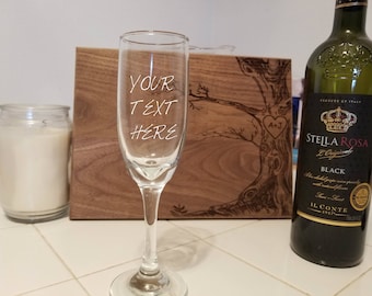 Engraved  Glass,Wine glass, Personalized Bridal Party Gift, Laser Engraved Glass, Couples Gift, Father&#39;s Day Gift
