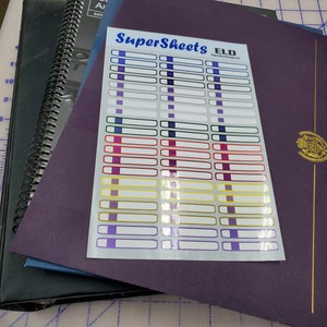 Planning Rectangles  for planner binder Bopp multi color Super sheets  Planner Stickers