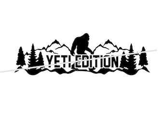 Yeti Edition NEW Sub Cross Vinyl Decal Sticker Custom Made to Order Off-Road Trucks scary 12&quot; long