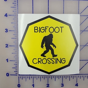 Bigfoot Crossing Sasquatch Snow Man sticker decal logo funny labels
