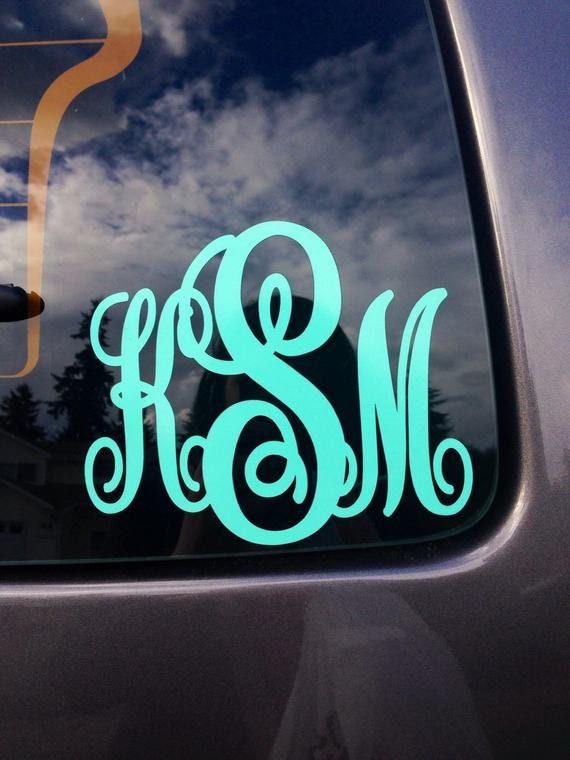 Download Monogram Car Decal Monogram Car Sticker Monogram Truck Etsy