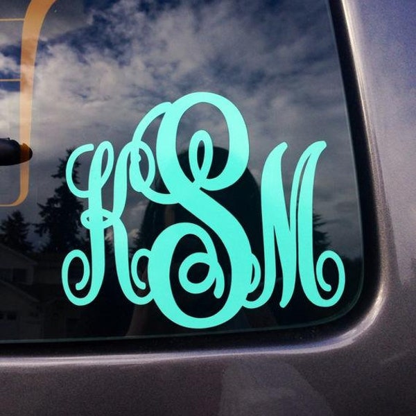 Monogram Car Decal - Monogram Car Sticker - Monogram Truck Decal - Car Accessories - Multiple Sizes Available