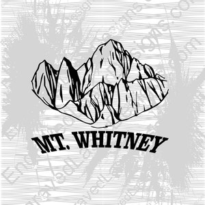 Mt Whitney Mountain Range California DECAL Vinyl Decal Sticker Custom Made to Order