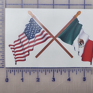 Mexican American  Flying Flags 6&quot;  high set for USA Republican  Pride of the USA Vinyl Decal Sticker Custom Made to Order