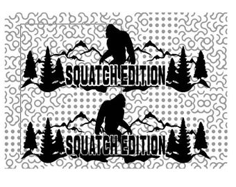 Squatch Edition 20&quot; x 6&quot; Mirrored Set outdoor vinyl decals set of 2