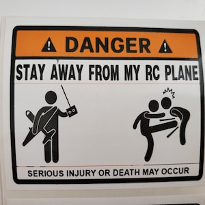 Don&#39;t touch my rc plane helicopter horizon  funny  American of the USA Vinyl Decal Sticker Custom Made to Order 3&quot; x 2.5&quot;