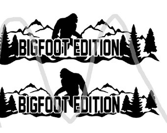 Bigfoot Edition Sub Cross MIRROR SET  Vinyl Decal Sticker Custom Made to Order Off-Road Trucks scary