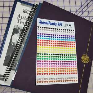 Planning Hearts for planner binder Bopp multi color Super sheets  Planner Stickers