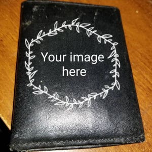 Leder lasergravierte Hochzeit Familienfotogravur WALLET Bild Geschenk Mama individuell personalisiert