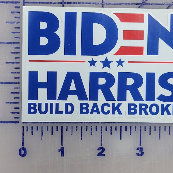 Joe Biden Harris Build Back Broke Again Funny Decal vinyl Warning Sign party sticker 4"