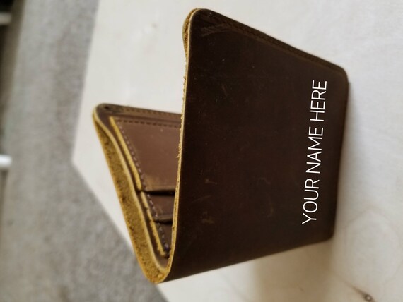 Leather Laser Engraved Wedding Family Photo Engraving WALLET