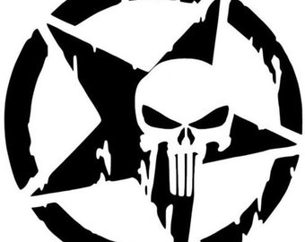The Punish Star  Vinyl Decal Sticker Custom Made to Order