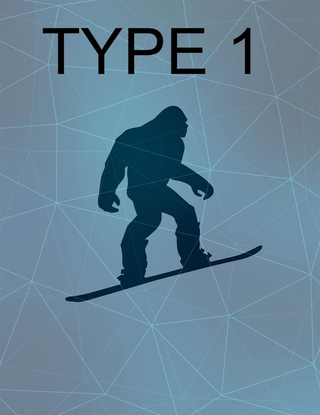 Bigfoot Snowboarding Snow Board Ski Sasquatch on a Snowboard 5 Vinyl