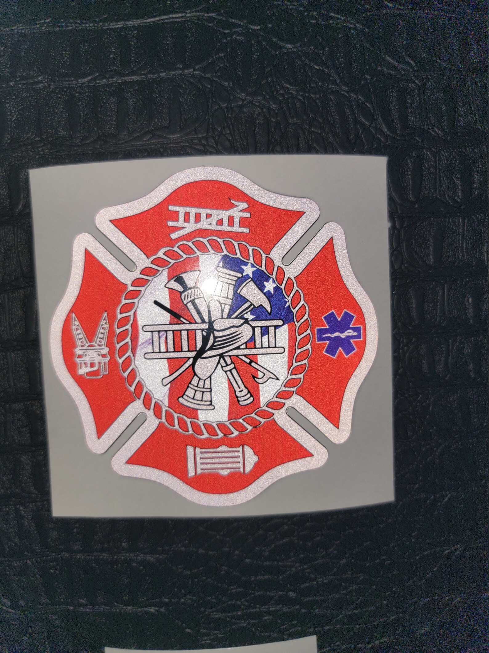 Fire Fighter Maltese Cross Glow Logo Reflective Vinyl Oracle | Etsy