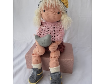 Tutorial auf Französisch, bewegliche Puppe Marie Lou, Häkelmodell, Amigurumi, Puppe, Amigurumi-Puppe, Tutorial, Puppen-Tutorial