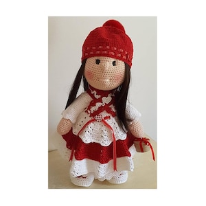 Tutorial in French, Julie the Christmas doll, Crochet, Pattern, Pattern, Tutorial, Amigurumi, Doll