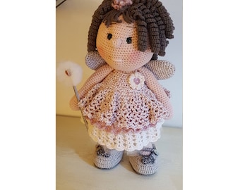 Anleitung auf Französisch und Englisch, Perlimpimpin-Feenpuppe, Häkeln, Muster, Patron, Anleitung, Amigurumi, Puppe