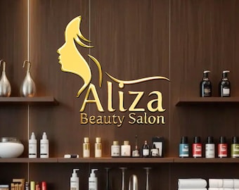 3D Business Logo Sign: Custom Laser Cut, Beauty Salon Decor