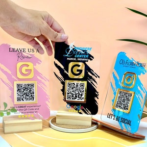 Custom Acrylic QR Code Sign: Social Media & Payment