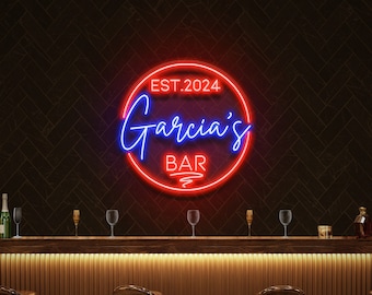 Personalized Bar Neon Sign: Custom Name Home Decor