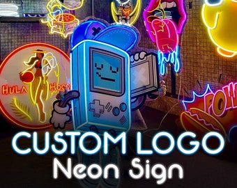 Neon sign custom logo, Custom Neon sign logo, Neon logo sign custom, Logo sign for business, Logo sign for office, business sign wall, Cara