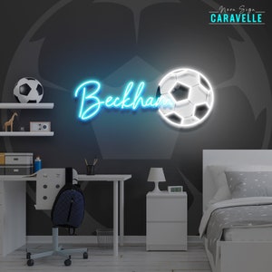 Teenage boy gifts christmas, Custom soccer gifts kids, Custom neon sign name, Neon Football name sign, personalized gift kids, room decor.