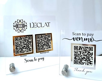 Custom Acrylic QR Code Sign: Social Media & Wifi Display