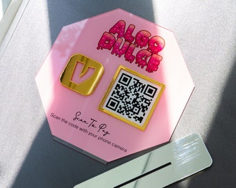 Custom Acrylic QR Code Sign: Social Media & Payment Display