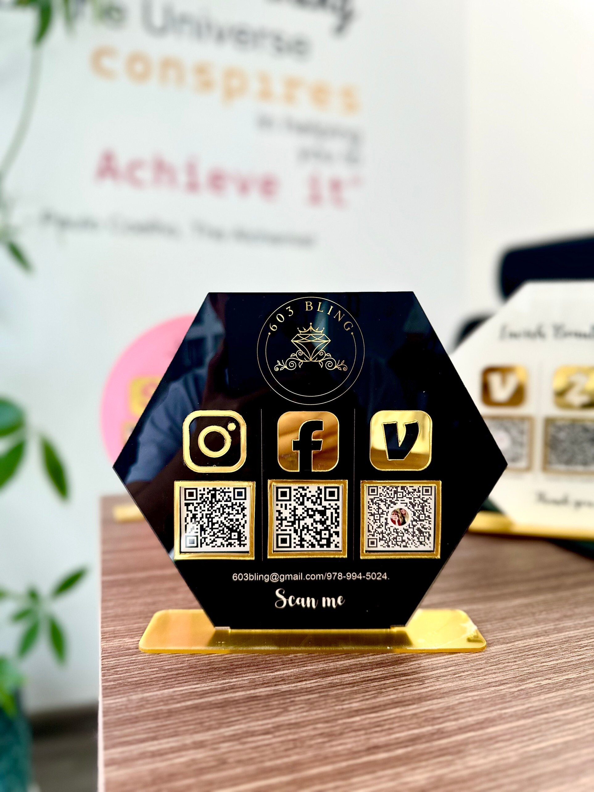 Custom Acrylic QR Code Business Sign: Social Media & Payment - Etsy