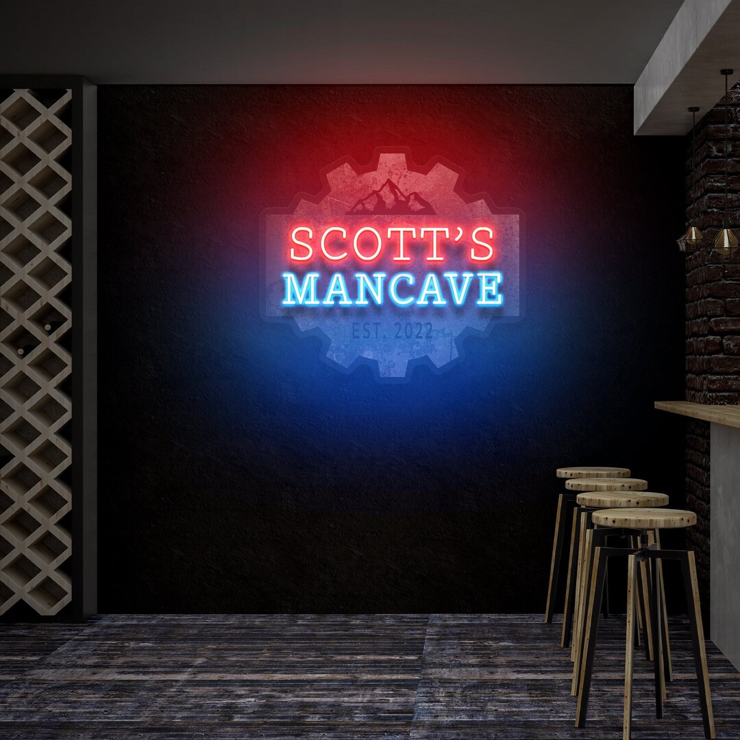 Neon Sign Man Cave, Custom Neon Sign, Personalized Gift for Him, Man