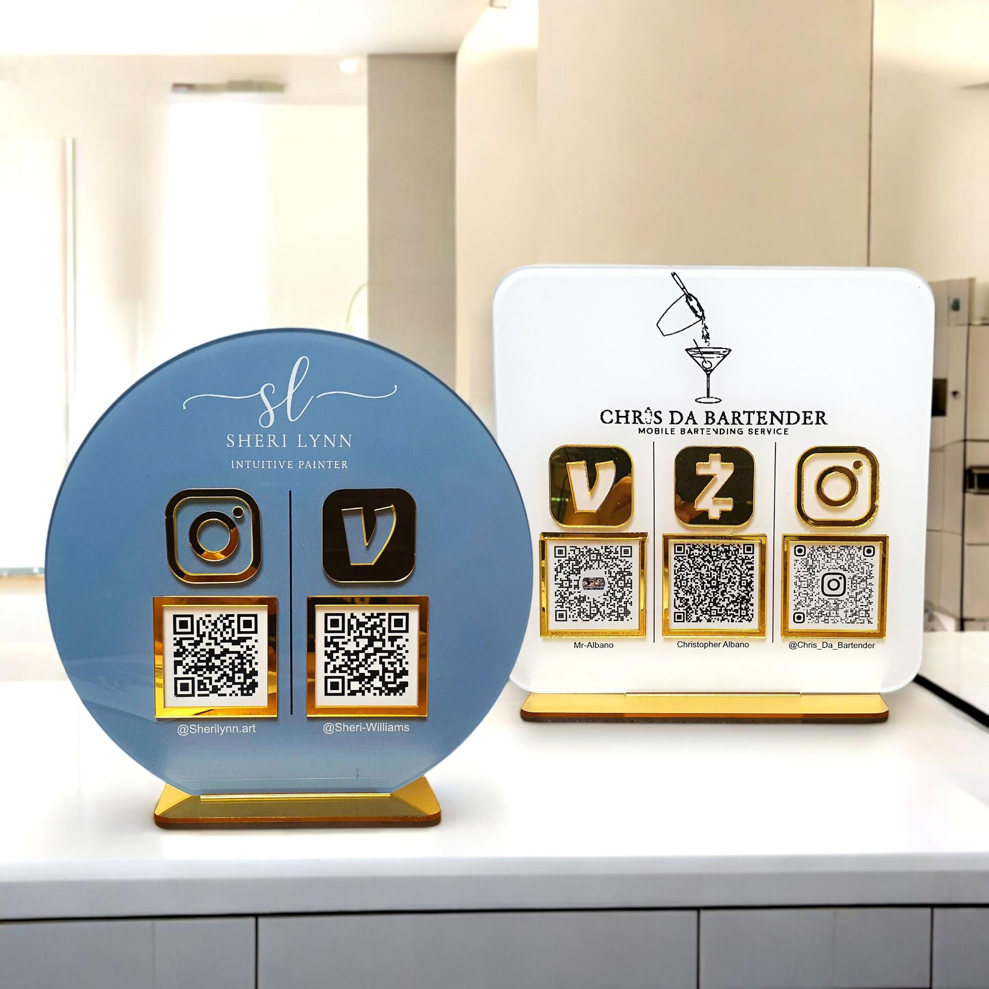 Custom Acrylic QR Code Sign: Social Media & Payment Display