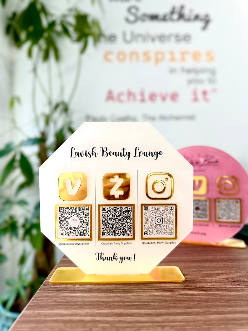 Custom Acrylic QR Code Business Sign: Social Media & Payment - Etsy