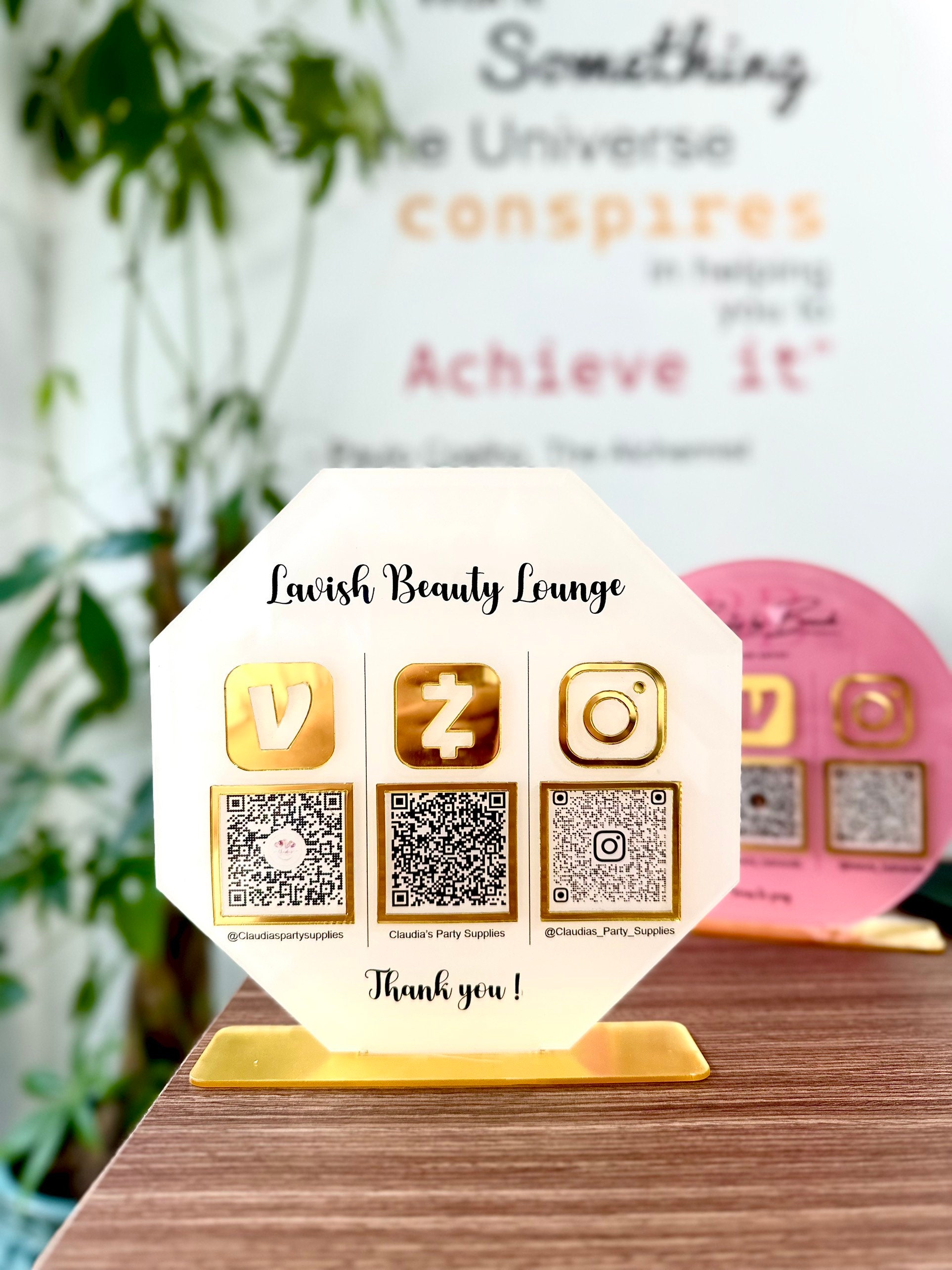 Custom Acrylic QR Code Business Sign: Social Media & Payment - Etsy
