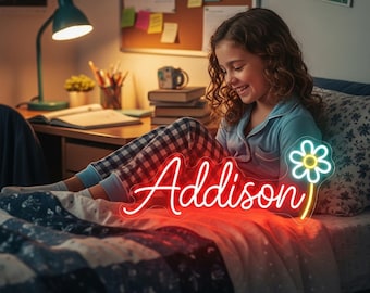 Personalized Neon Name Sign: Girls Bedroom Decor, Custom LED Light