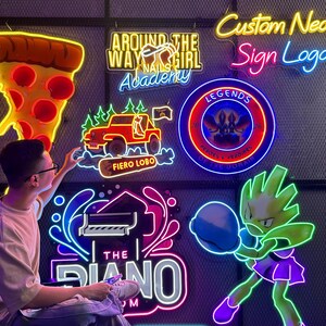 Custom Neon Logo Sign: Business logo sign wall decor, LED Neon name Sign, Bar Decor, for Wall image 3