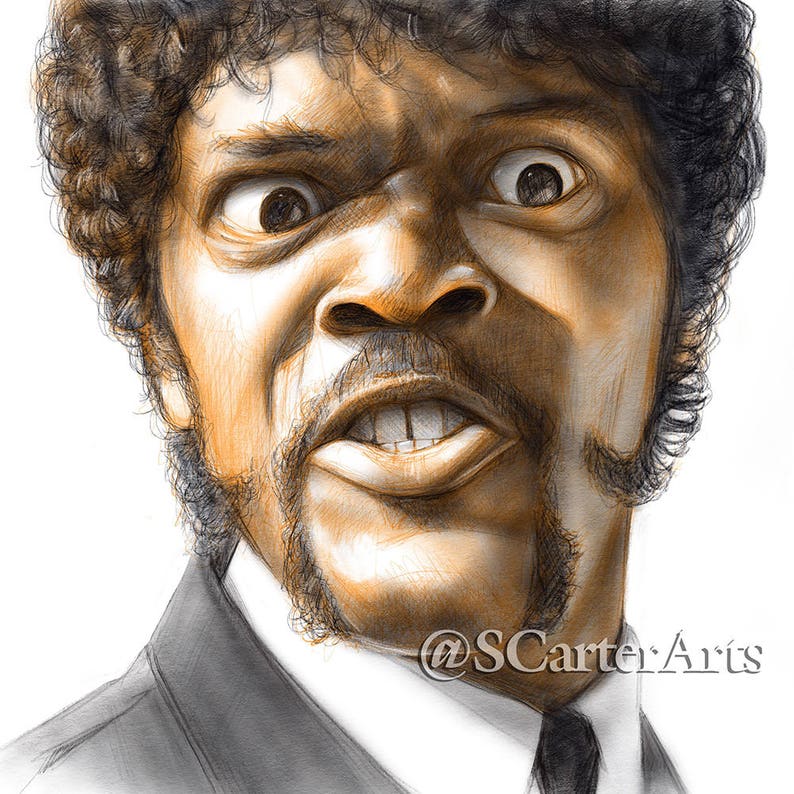 Pulp Fiction Samuel L. Jackson, Jules Winnfield, Movie, Tarantino, Art, Print Etsy