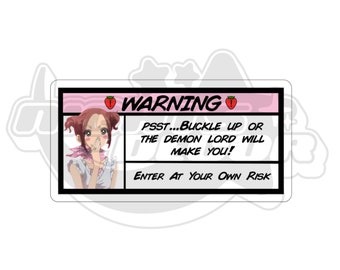 Anime Warning Sticker, Visor Warning Label, Nana Anime Warning Sticker, Cute Car Label, Waterproof Vinyl