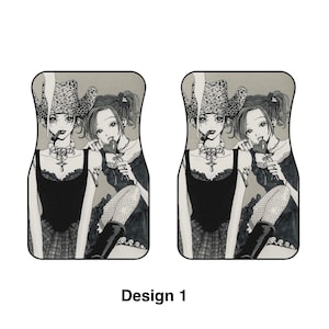 Puede incluir: Dos ilustraciones en blanco y negro de mujeres con sombreros de vaquero y vestidos. Una mujer sostiene un cigarrillo y la otra una piruleta.
